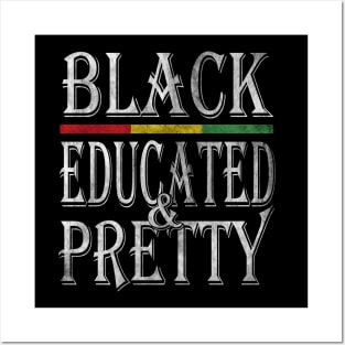 Black educated and pretty african american woman Posters and Art